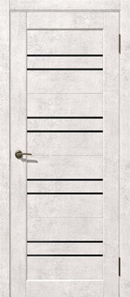 Межкомнатная дверь Дубрава Сибирь Линия ПО (стекло черный лакобель) Бетон светлый