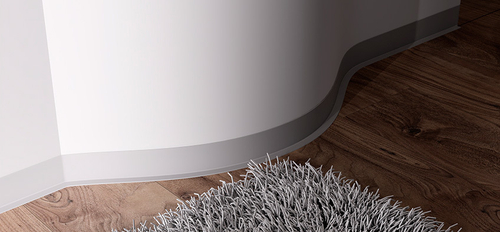 Самоклеящийся гибкий плинтус ПВХ FLEX серый 3000х50х2 мм