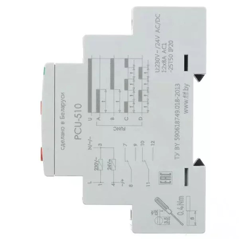 Реле времени PCU-510 2х8А 230В 2 перекл. IP20 многофункц. (диап. врем. 0,1-2073600с)