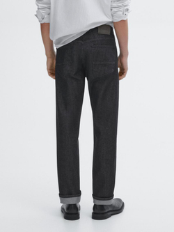 Massimo Dutti Зауженные джинсы из смесового хлопка, черный