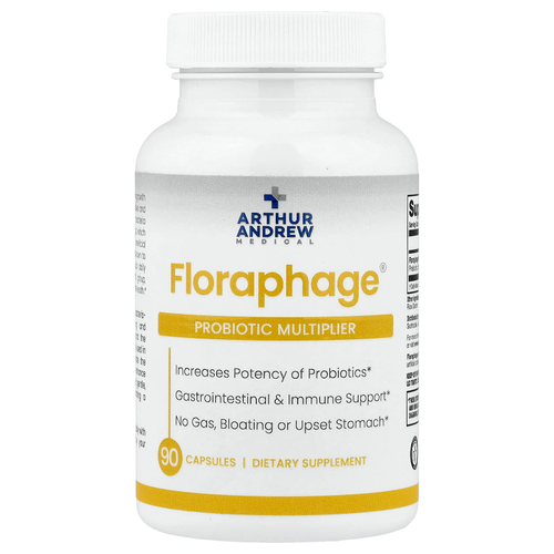 Arthur Andrew Medical, Floraphage®, добавка для повышения эффективности пробиотика, 1 000 000 БОЕ, 90 капсул