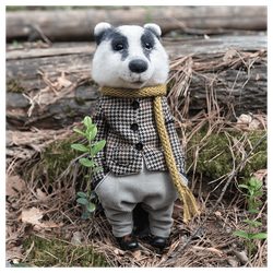 Валяная игрушка «Барсук Савва»