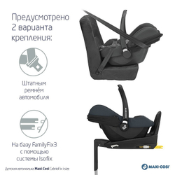 Детская коляска Maxi-Cosi Leona2 Oria 3 в 1 с автокреслом CabrioFix Essential graphite 1204403110 Twillic Green/1507672111 Essential Black