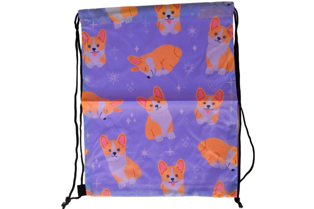 Мешок для обуви 33*40 см, для девочек "Корги", 4 вида микс