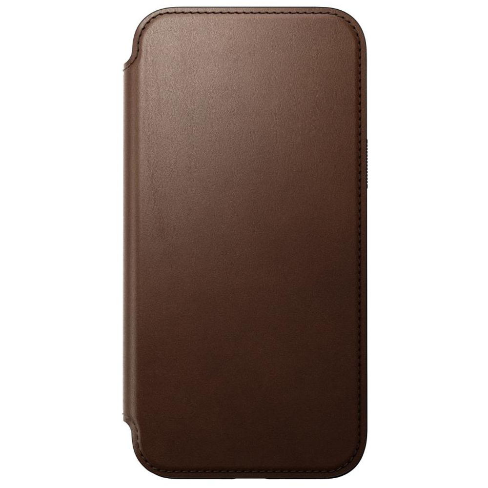 Кожаный чехол-книжка MagSafe Nomad Modern Leather Folio для iPhone 15 Plus Чехол из натуральной цельнозерновой кожи ECCO. Вмещает до трёх карт