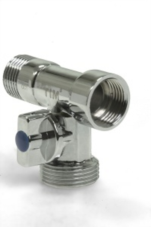 Кран трёхпроходной хром (TIM)