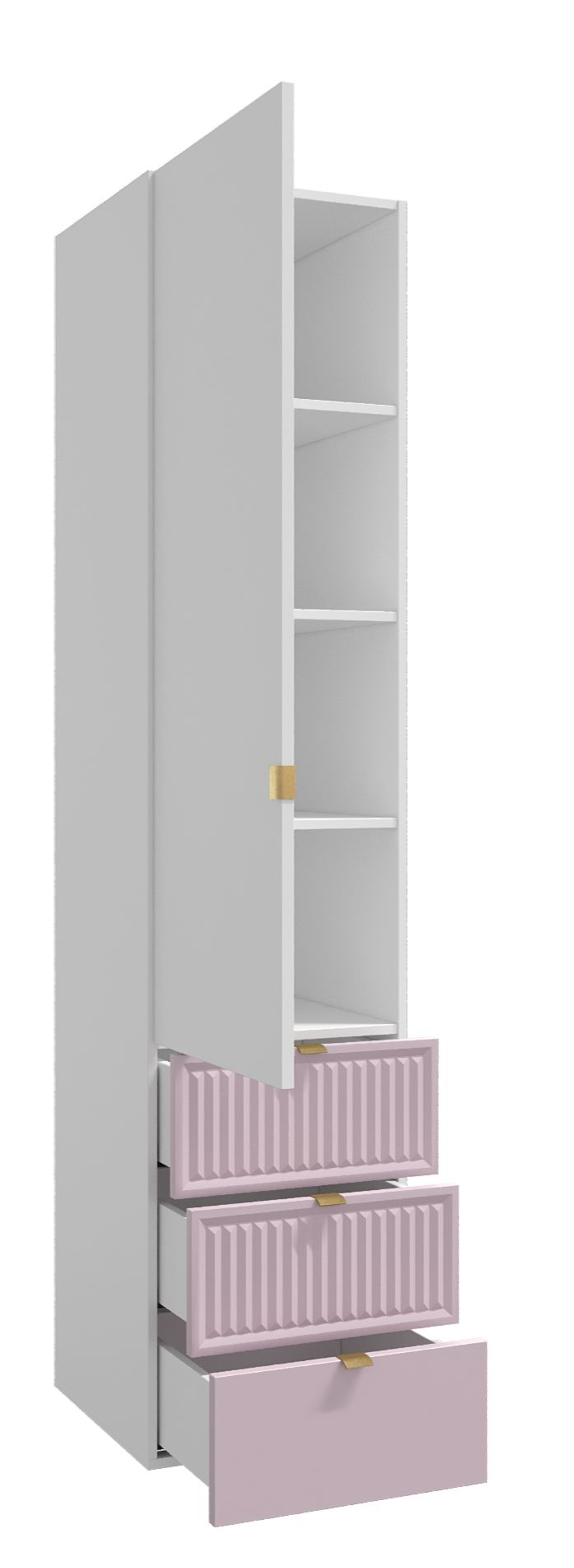 Шкаф для одежды, шкаф белый,розовый, Окленд 79-653П