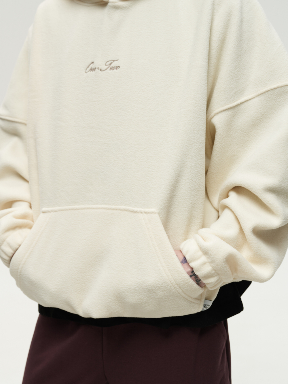 Drawstring Hoodie Cream
