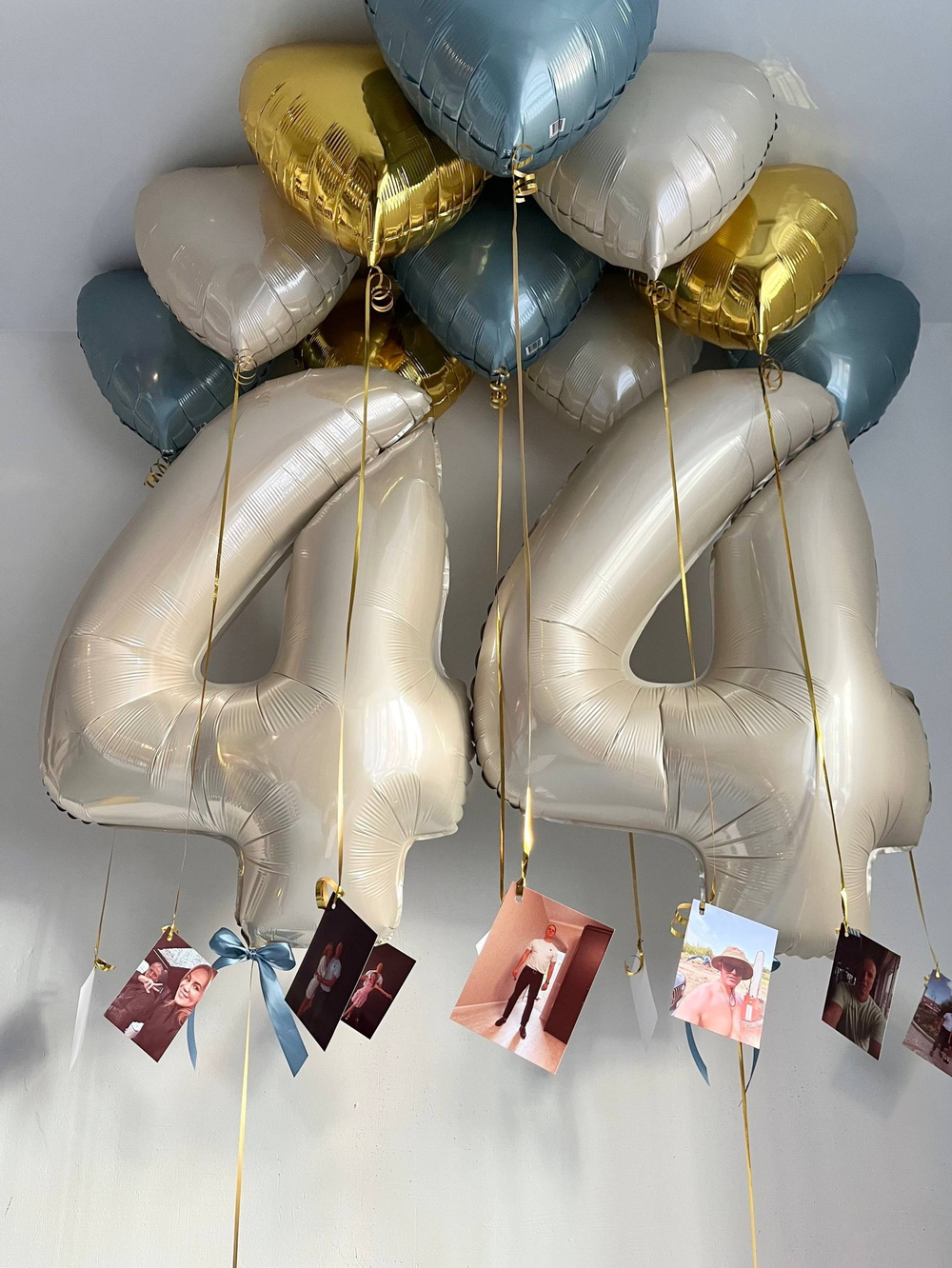 Шары сердца под потолок с фото цифры песочные №3866