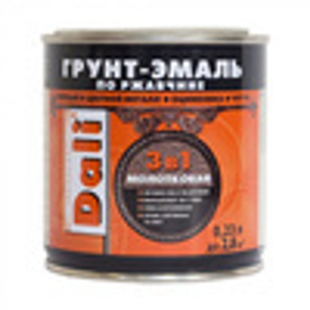 Грунт-эмаль молотковая по ржавчине DALI 3в1 КОРИЧНЕВАЯ 2л.