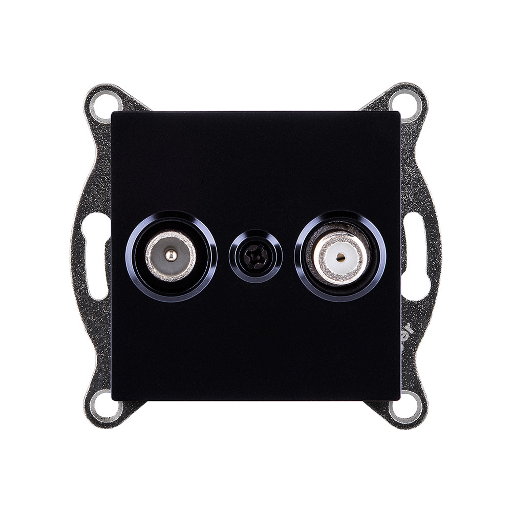 Розетка двойная TV (мама) + спутниковая SAT, черный Kollinger REA-035BK для Aspekt, Eleganz, Reflex