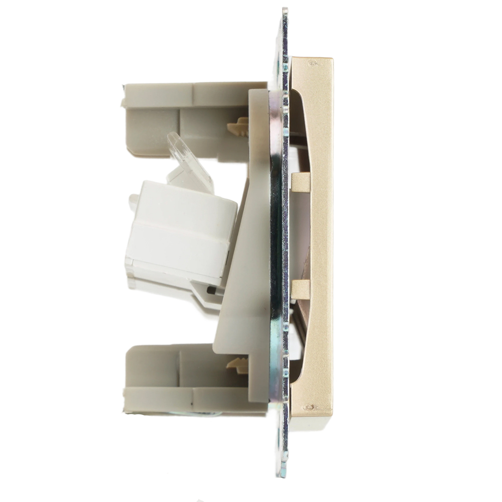 Розетка компьютерная 2-местная RJ-45 (механизм) STEKKER GLS00-7109-08, серия Катрин, золото 50009