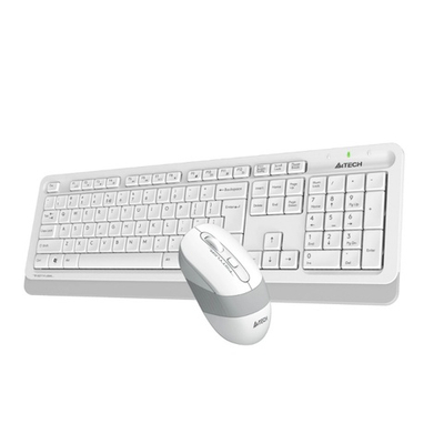 Комплект (клавиатура + мышь) A4Tech FG1010, бело-серая (мембранная, беспроводная 2.4 GHz)