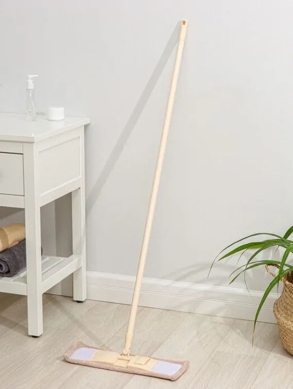 Швабра для мытья пола плоская Доляна, насадка микрофибра 42×12 см, 50 гр, металлическая ручка 119 см, цвет МИКС