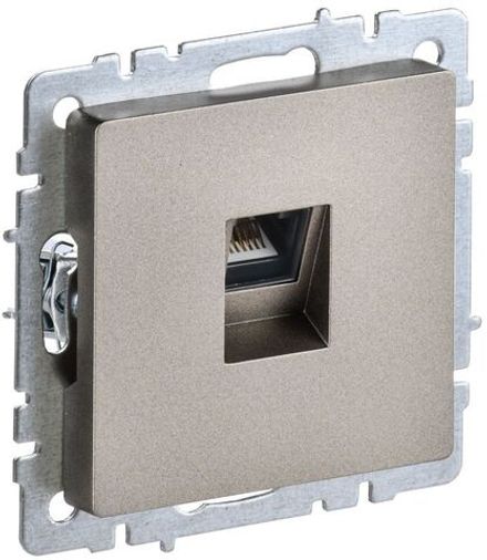 Розетка компьютерная СП RJ45 кат.5E BRITE РК10-БрШ механизм шампань IEK BR-K10-1-K37