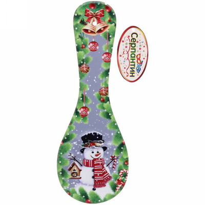 Подставка под ложку керамическая «Снеговик» 28см