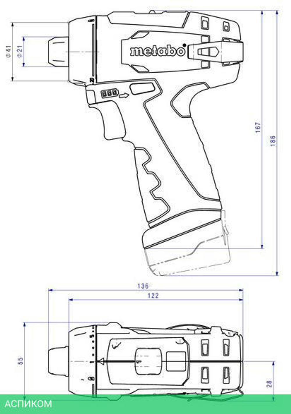 Дрель-шуруповерт Metabo BS Basic с 2-мя АКБ, кейс (600984500)