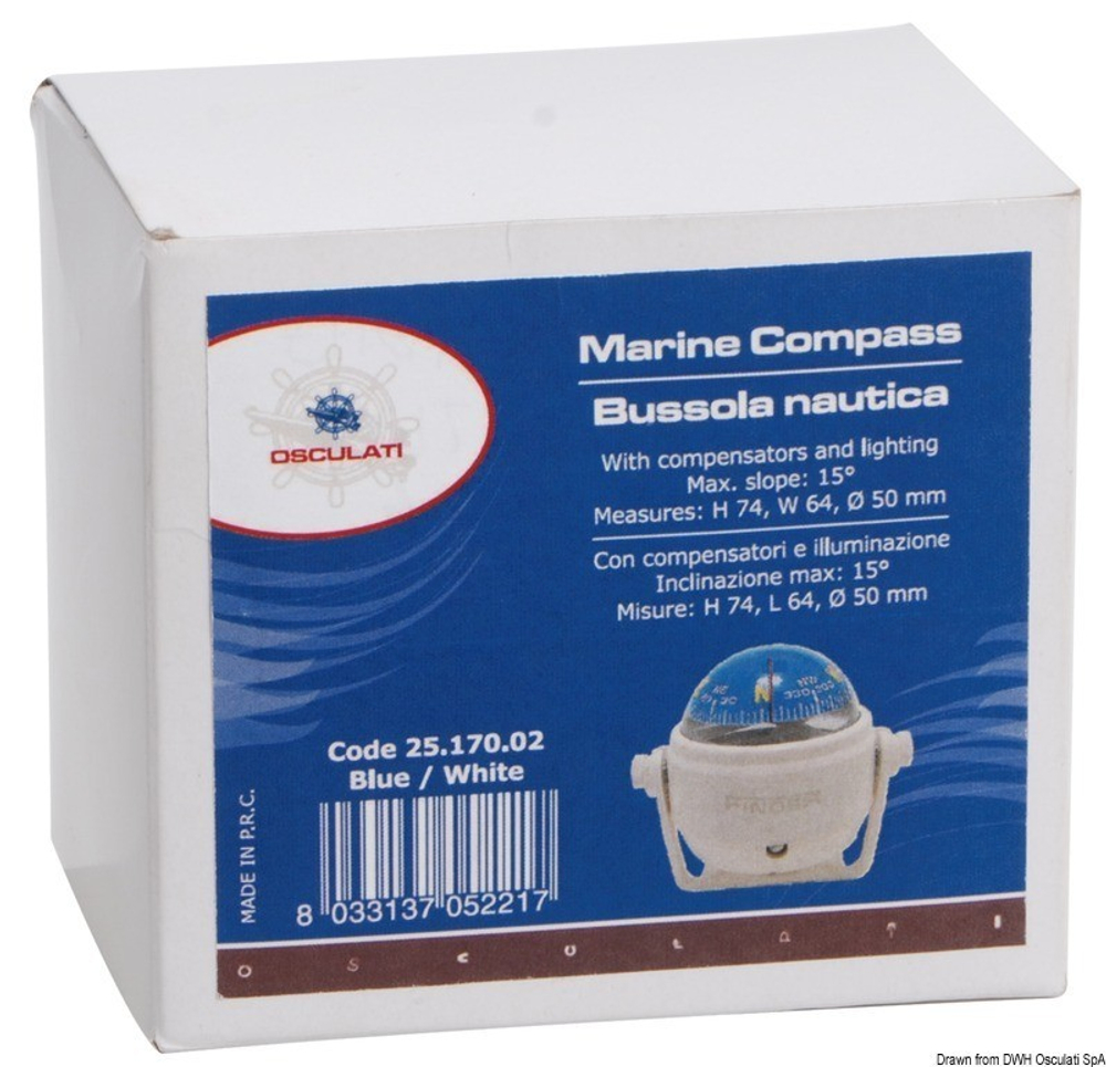 Компас FINDER, шарнир с углом наклона до 30°, (67 мм), черный