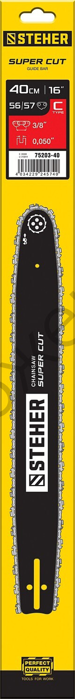 STEHER type C, шаг 0.325″, паз 1.3 мм, 40 см, шина для электропил (75203-40)