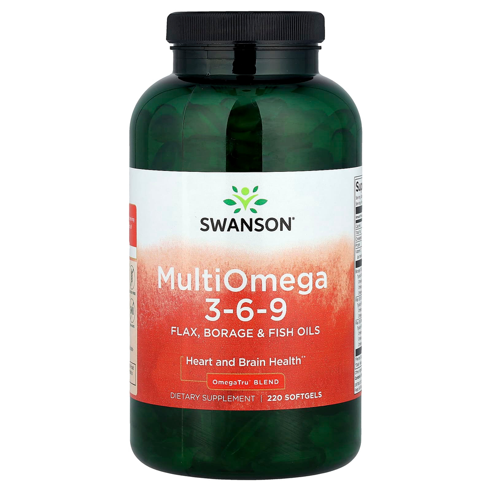 Swanson, Multi Omega 3-6-9`` 220 мягких таблеток