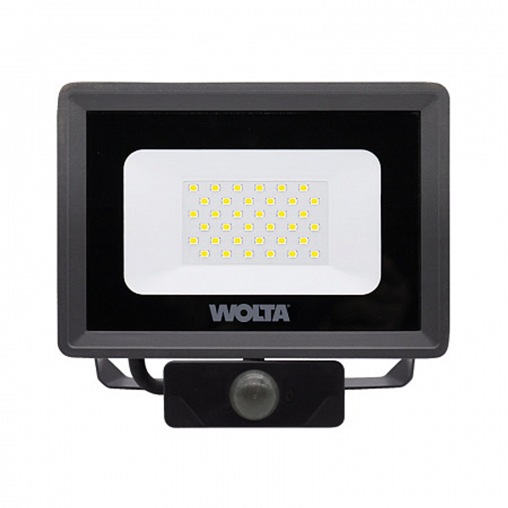 Прожектор LED 30Вт 5700K IP65 2700лм с датчиком движения WOLTA WFL-30W/06S