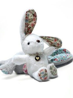 Мягкий брелок "Заяц с цветочными ушками" 17 см оптом