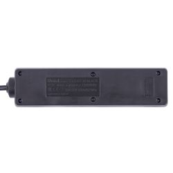 S-GCU3-3B BLACK Удлинитель серии Ultra. шнур 3м.. 3 гнезда. 16A. с-з. Черный. TM Uniel