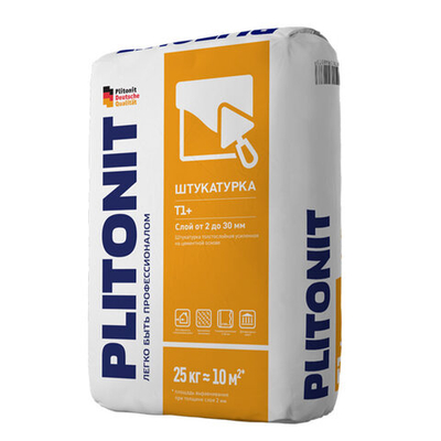 ПЛИТОНИТ Т 1+ штукатурка с водоотталкивающими са-ми (25кг)