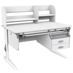 Растущая парта Дэми СУТ 62 PRO с полкой СУТ.62.250 и тумбой (1150×750 мм)