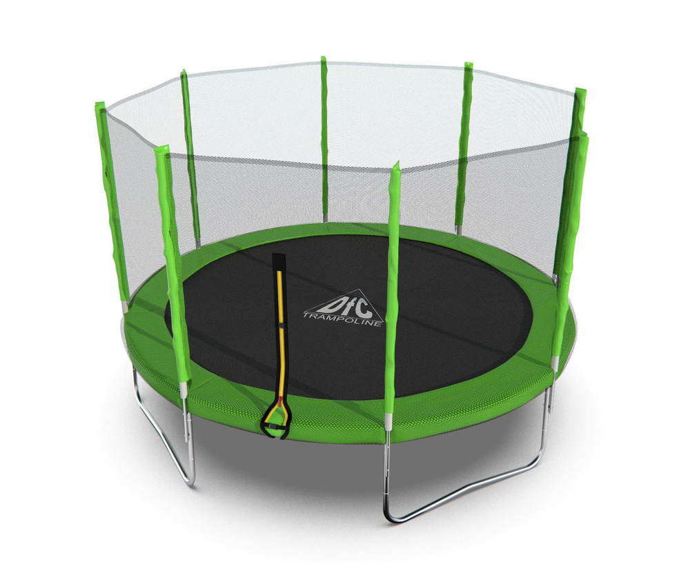 Батут DFC Trampoline Fitness с сеткой 12ft Светло-зелёный