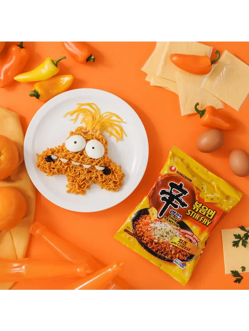 Лапша жареная с сыром Shin Ramyun Stir Fry 680 г (5 пачек)