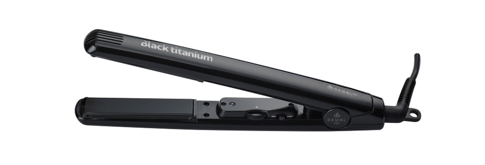 03-108 Щипцы-выпрямители DEWAL Black Titanium, 25х90 мм, с терморег,