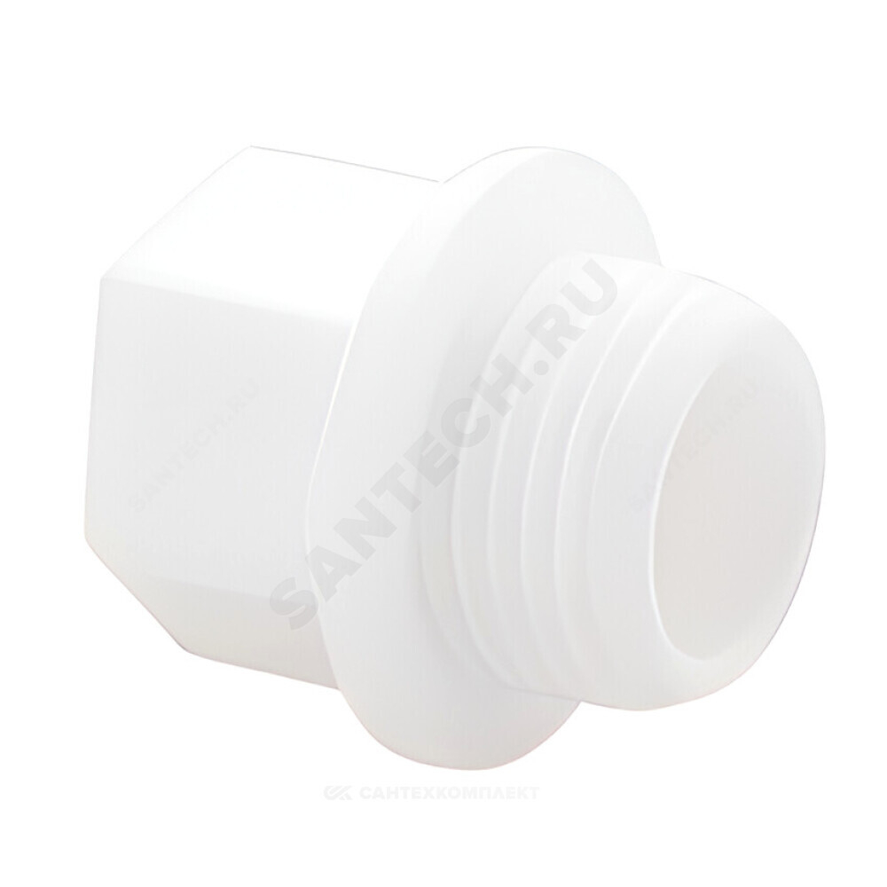Заглушка (пробка) PP-R белая Дн 20х1/2" НР RTP (РосТурПласт) 10555