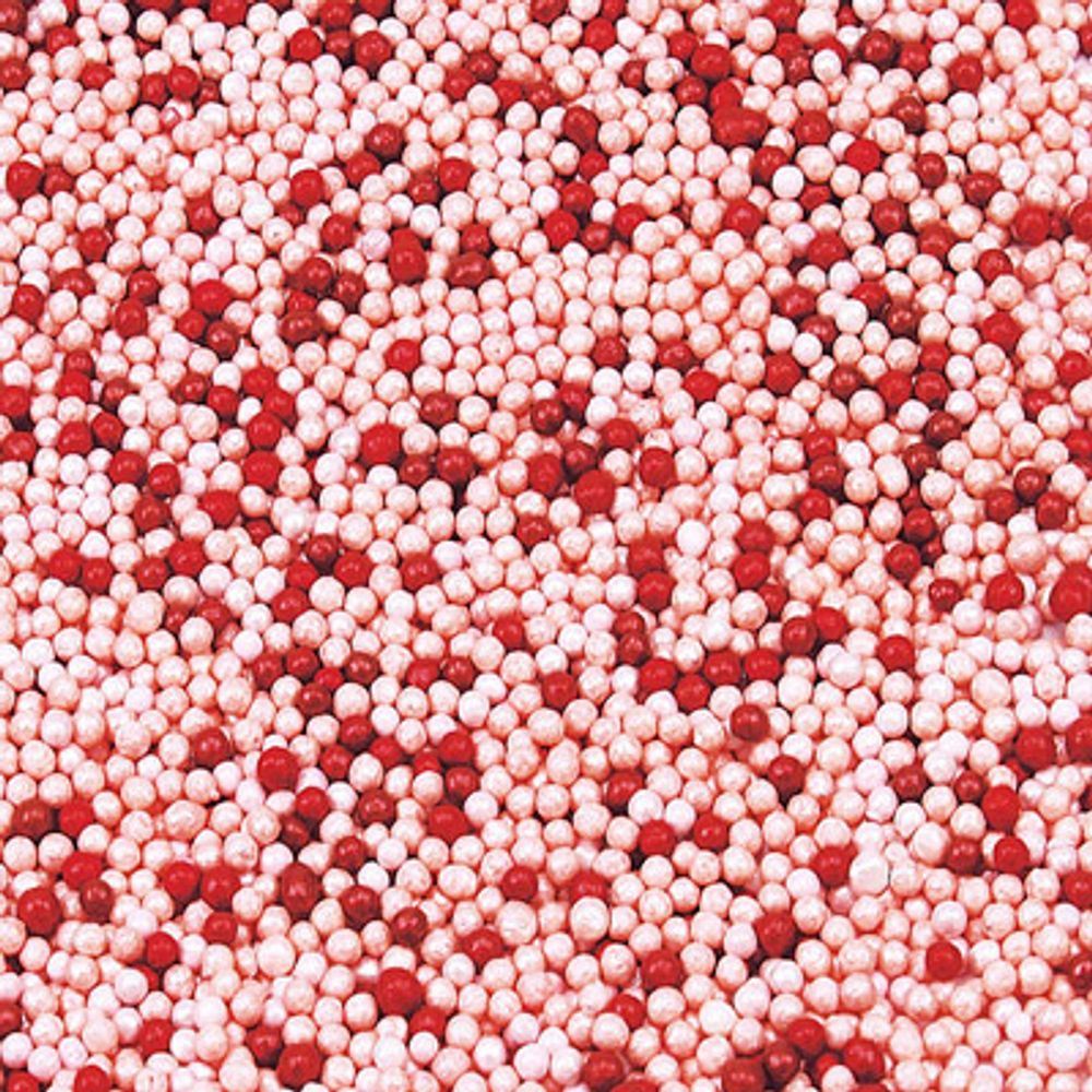 Шарики красно-розовые перламутровые 2 мм, 50 гр