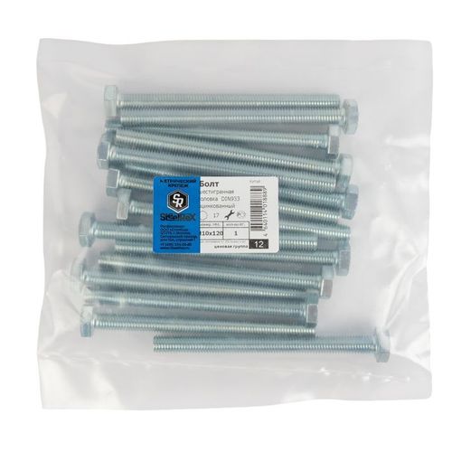 Болт М10х120 мм с шестигранной головкой DIN 933 кл 5,8