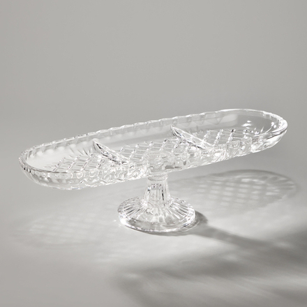 БЛЮДО НА НОЖКЕ ОВАЛЬНОЕ 3 СЕКЦИИ 39X14 СМ