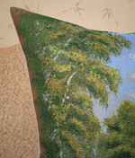 Декоративный гобеленовый чехол для интерьерной подушки Береза у озера 47*47