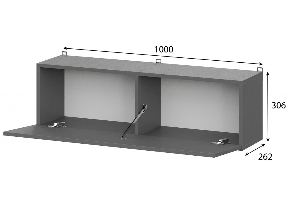 Шкаф навесной Сибити графит серый