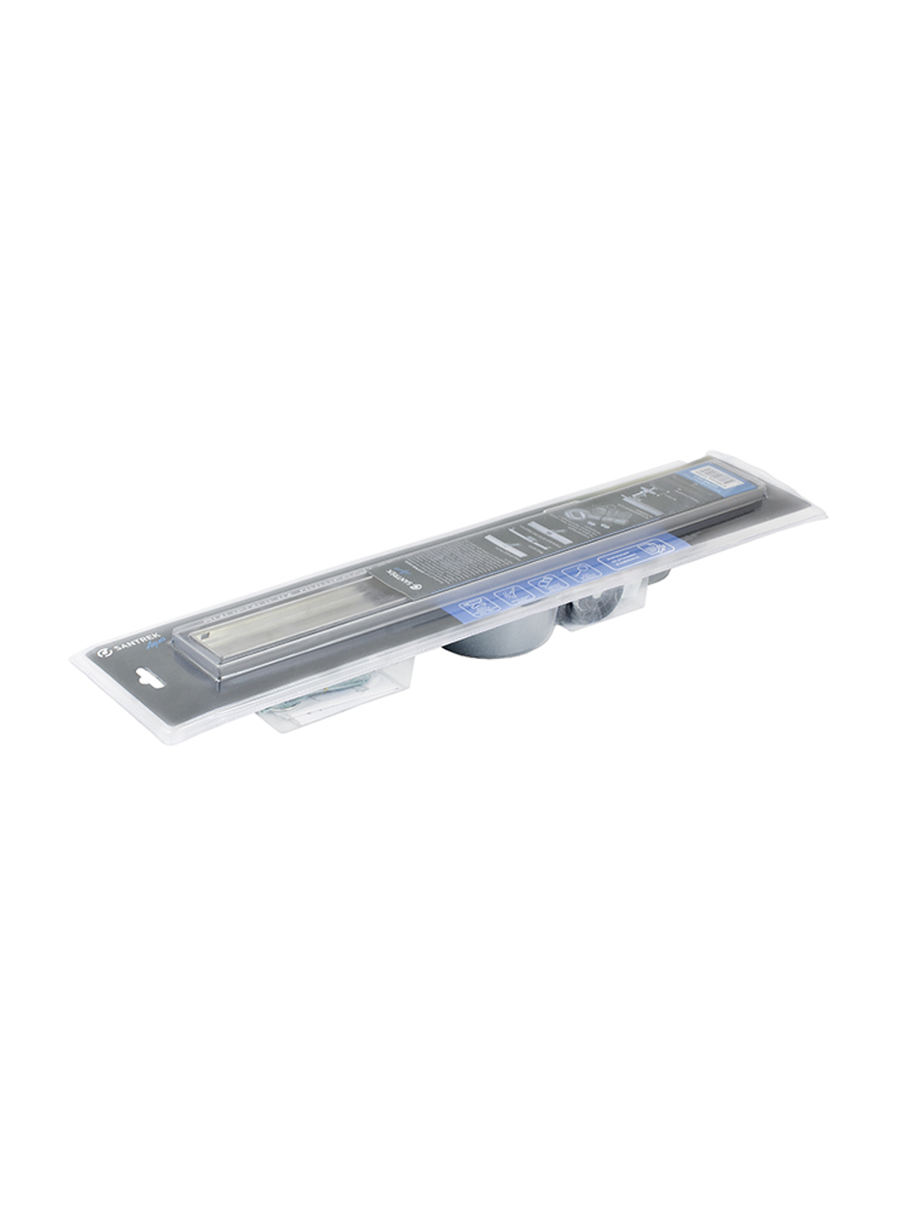 Линейный душевой трап SANTREK AQUA 70*500 сухой и гидрозатвор 70500-B