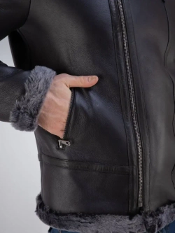 Дубленка мужская натуральная авиатор зимняя Турция