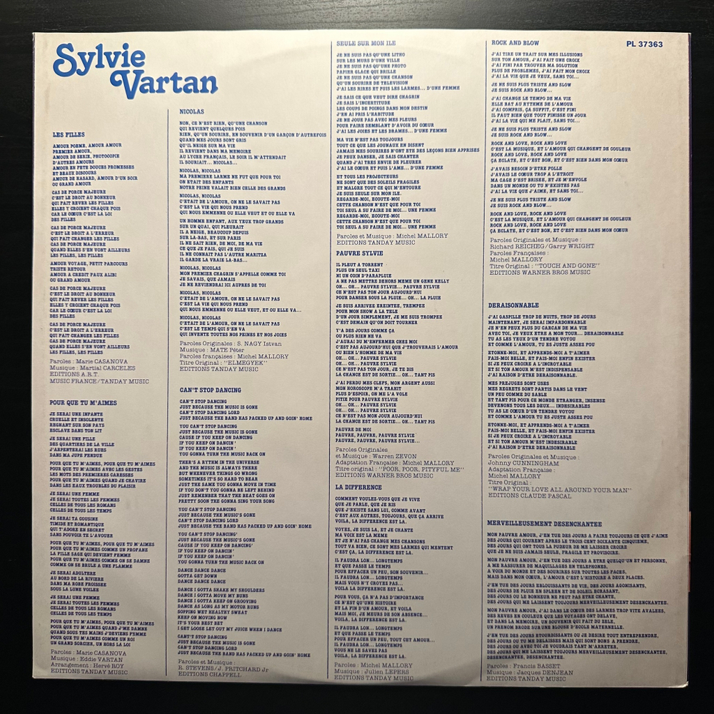 Sylvie Vartan - Deraisonnable (Франция 1979г.)