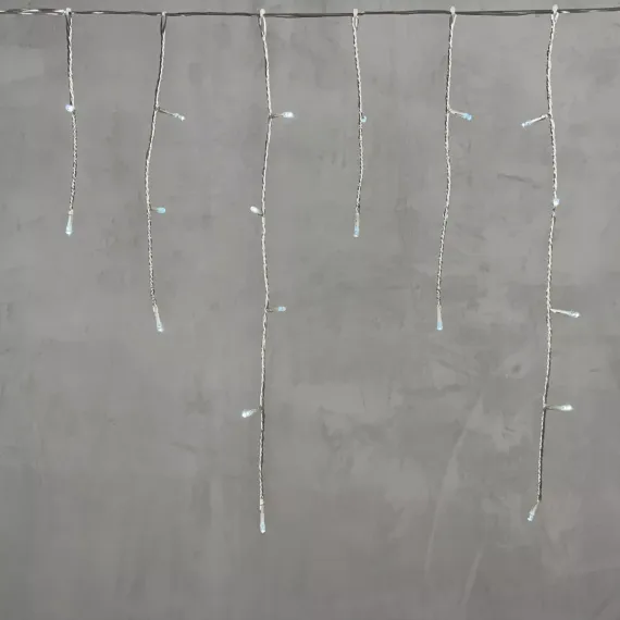 Светодиодная бахрома 3*0.5 м., 3 батарейки типа D 4.5V, 100 LED ламп холодно белого цвета, прозрачный силикон, LTC (ECC100-10-8W)