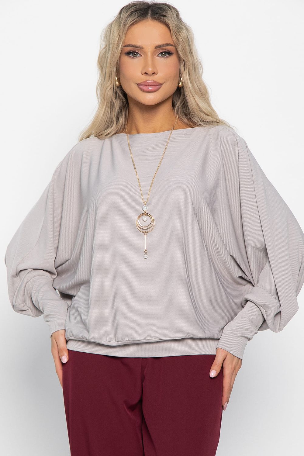 Блуза Муза (серо-бежевая) Б15043-5М LT Collection