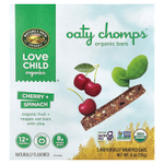 Love Child Organics, Nature's Path, органические батончики Oaty Chomps™, для детей от 12 месяцев, вишня и шпинат, 5 батончиков в индивидуальной упаковке, 23 г (0,8 унции)