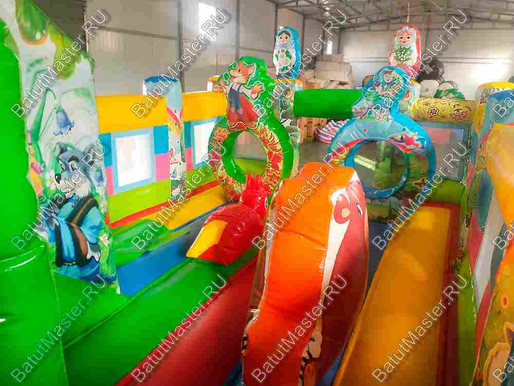Коммерческий надувной батут "Русские сказки", 6x4x2.5 м.