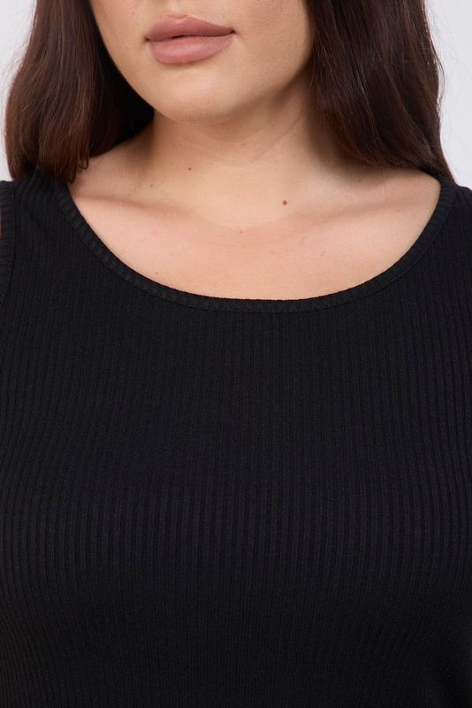 Платье-майка в рубчик; черный