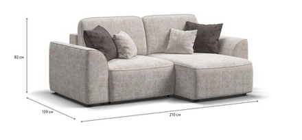 Угловой диван Кинг Модуль Шенилл Смарт кварц