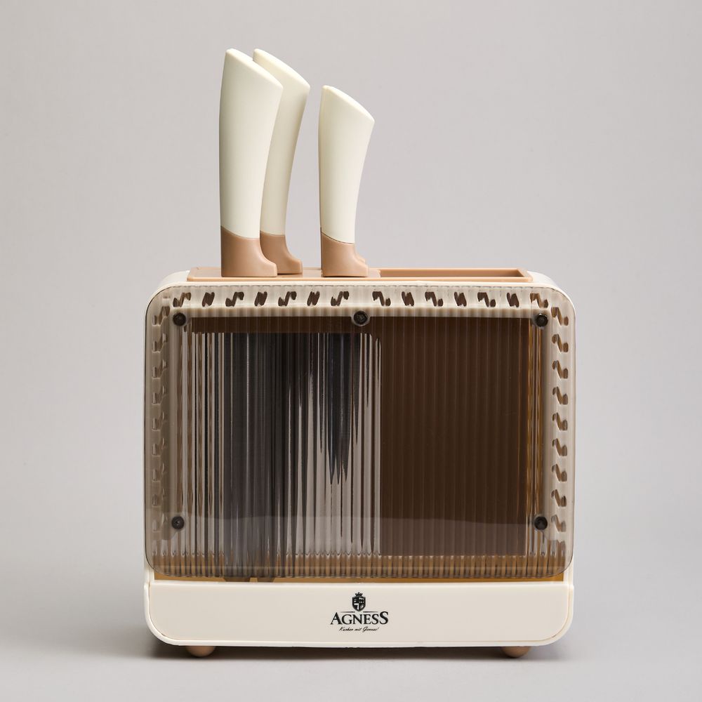 НАБОР НОЖЕЙ AGNESS НА ПЛАСТИКОВОЙ ПОДСТАВКЕ, 6 ПРЕДМЕТОВ