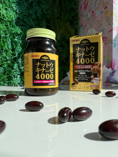 ORIHIRO Наттокиназа 4000 с Омега-3 на 30 дней.