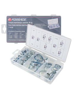 Хомуты монтажные с винтом, 40пр. Forsage F-839